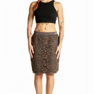 5/$50 EUC LOFT Lace Pencil Skirt Brown/ Grey Sz. 8
